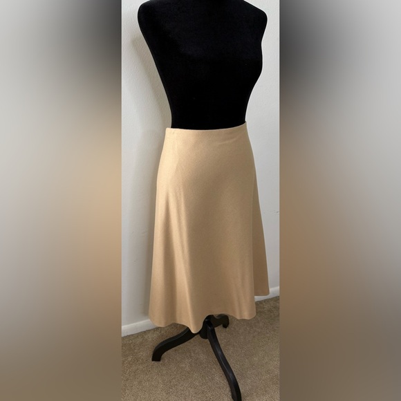 Vintage J Crew preppy classic camel A Line Midi wool angora blend skirt 6 EUC - Picture 2 of 7